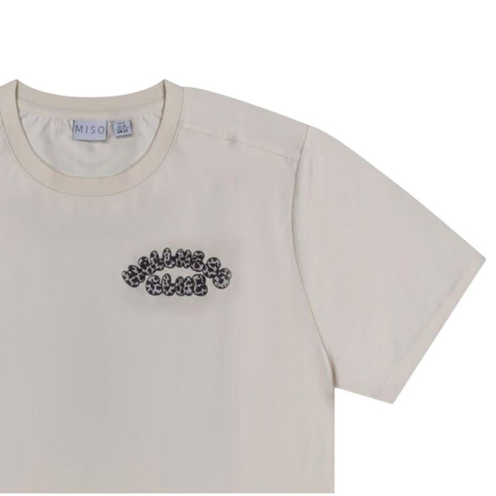 Miso Unisex Adult Bubble Regular T-Shirt / Cream/Leopard - Picture 3 of 3